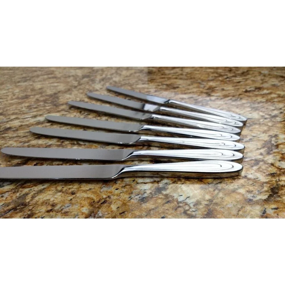 7 Reed & Barton Select ANSE ROYALE DINNER KNIVES 18/10 Korea‎ Stainless Flatware
